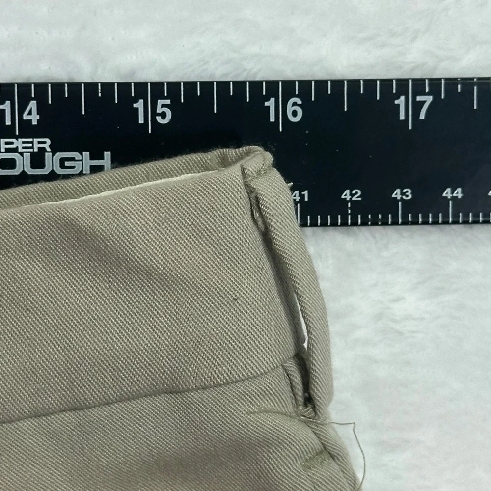 Pleated Dress Pants Mens‎ 32x32 Khaki Tan Cuffed Hem Poly Rayon Blend